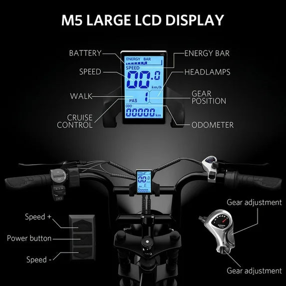 Hipatoo Electric Bike for Adults, 20" Electric Mountain Bike 750W 31MPH, 48V 15Ah Battery, UL2849