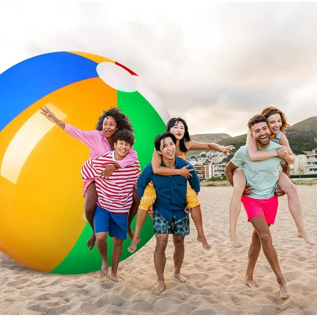 12 Foot Giant Inflatable Beach Ball Jumbo Rainbow Colored