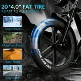 Hipatoo Electric Bike for Adults, 20" Electric Mountain Bike 750W 31MPH, 48V 15Ah Battery, UL2849