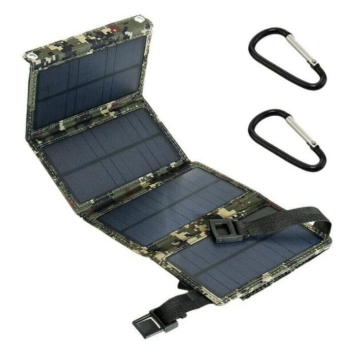 80W USB Solar Panel Folding Power Bank Outdoor Camping Hiking Phone Charger USB