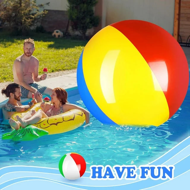 12 Foot Giant Inflatable Beach Ball Jumbo Rainbow Colored