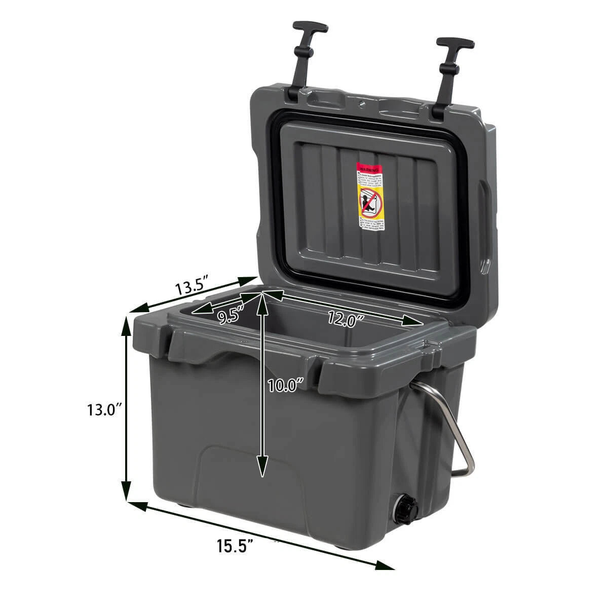 16 Quart Cooler Portable Ice Chest 24 Cans Ice Box Leak-Proof