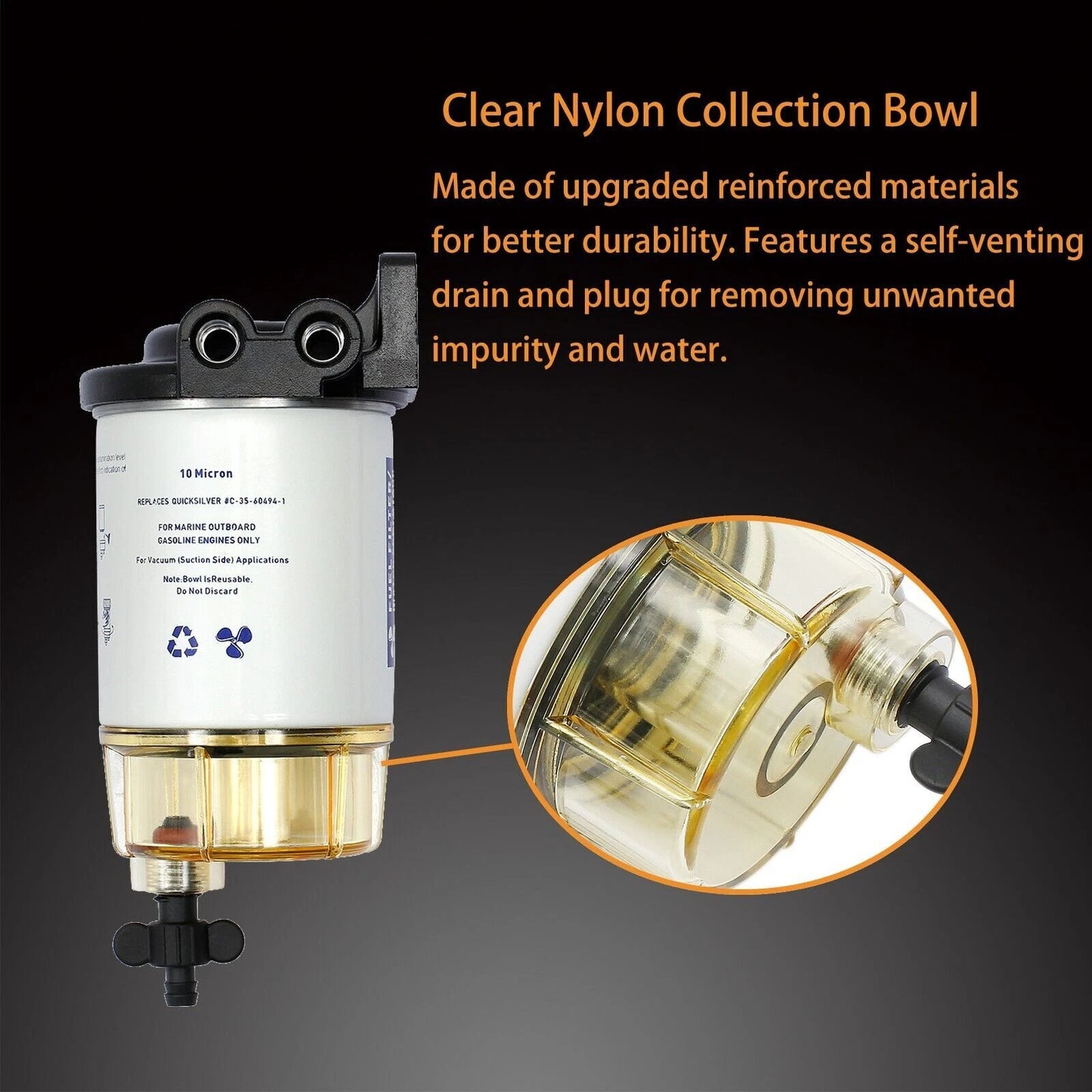 Fuel Filter Water Separator – S3213 Replacement for Mercury Outboards