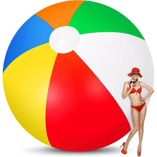 12 Foot Giant Inflatable Beach Ball Jumbo Rainbow Colored