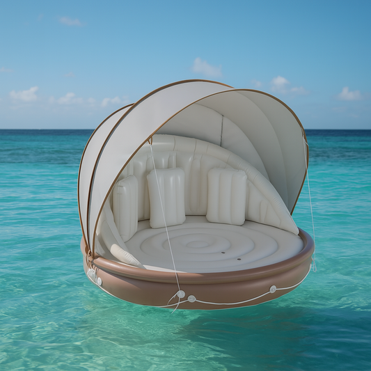 67" Inflatable Canopy Island Lounger