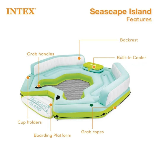 Intex Seascape Island Water Lounge with Built In Cooler and Backrests