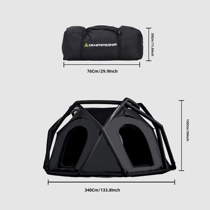 Olymmons Inflatable Camping Tent with Hand Pump Large Quick&Easy Setup Waterproof and Windproof Blow Up Tent for 4 People