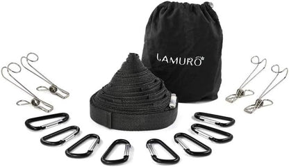 Campsite Storage Strap with 19 Separated Loops for Hanging Camping Equipment, Gear and Supplies