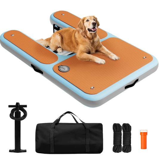 Inflatable Water Dock 60×40" Super Large Dog Pool Buoy Water Dock, Suitable For Dogs Weighing Up To 230 Pounds