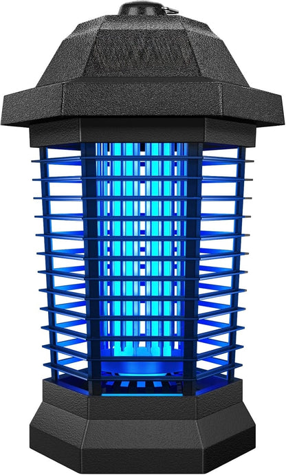 Bug Zapper Outdoor, Mosquito Zapper, Electric Fly Zapper, Mosquito Killer, Fly Traps, 3 Prong Plug, Flying Insects Zapper Indoor Outdoor 90-130V, 4200V, ABS Plastic Outer (Black)