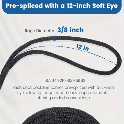 3/8" x 10' Double-Braided Nylon Dock Lines