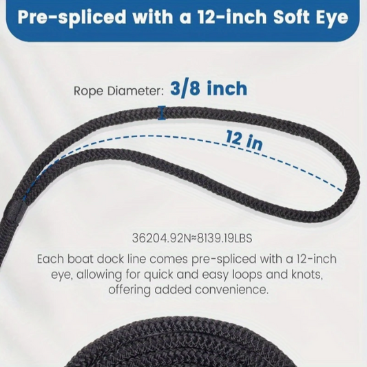 3/8" x 10' Double-Braided Nylon Dock Lines