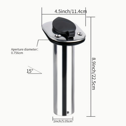 2-Pack Stainless Steel Rod Holder Base Mounts
