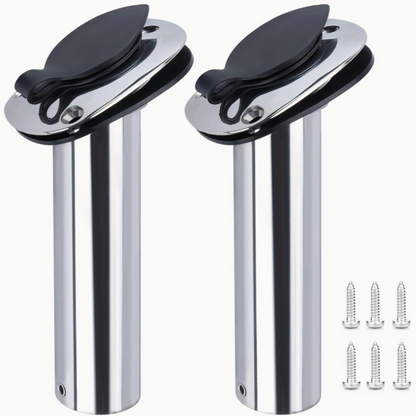 2-Pack Stainless Steel Rod Holder Base Mounts