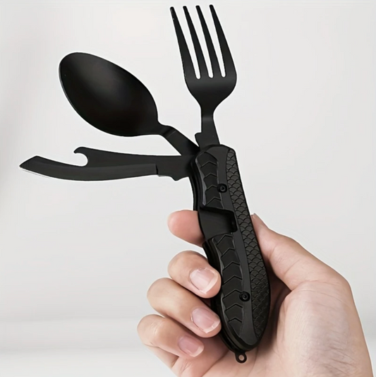 4-in-1 Stainless Steel Camping Utensil Set