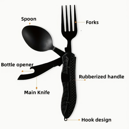 4-in-1 Stainless Steel Camping Utensil Set