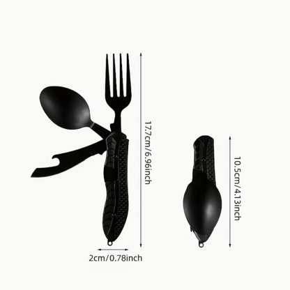4-in-1 Stainless Steel Camping Utensil Set
