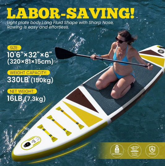 10'6" Inflatable Stand-Up Paddle Board with Accessories