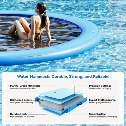 6' Round Inflatable Floating Dock with Mesh Hammock Center