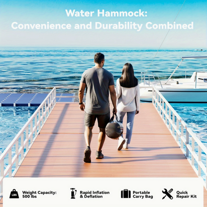 6' Round Inflatable Floating Dock with Mesh Hammock Center