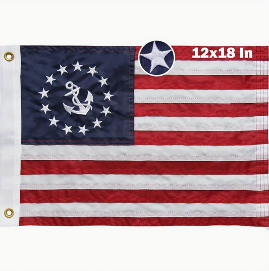 12" x 18" Embroidered American Boat Flag
