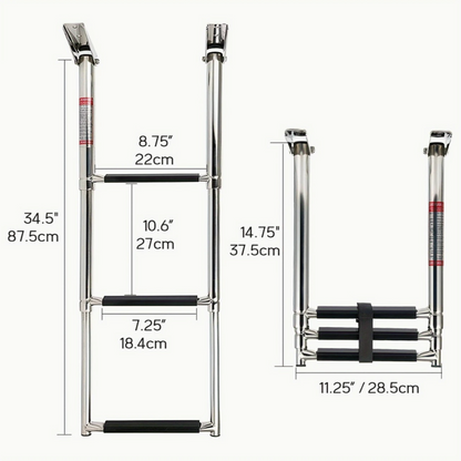 3-Step Telescoping Stainless Steel Boat Ladder