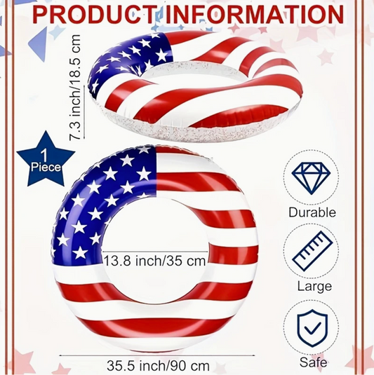 Inflatable USA Flag Pool Float Tube