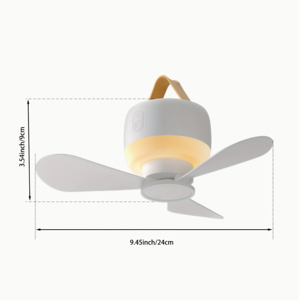 Portable Rechargeable Camping Fan with LED Light & Remote