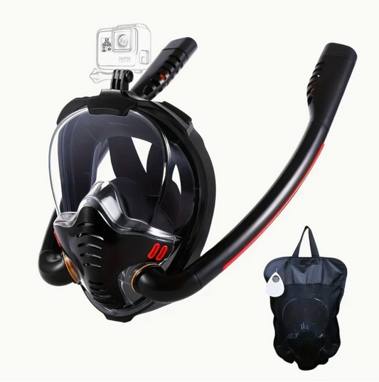Full Face Snorkel Mask – 180° Panoramic HD View | Anti-Fog &amp; Leak-Proof Design