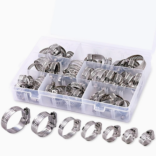 100-Piece Stainless Steel Hose Clamp Set