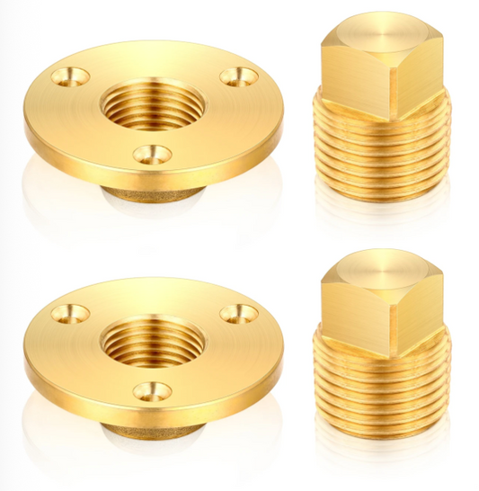 4 Pieces Boat Drain Plug Kit 1/2 Inch NPT Garboard Drain Marine Boat Plug for Transom Scuttle