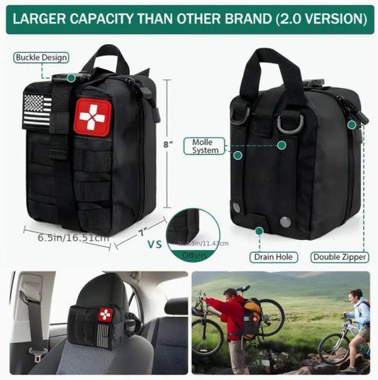 207-Piece Survival Gear Kit – Tactical Emergency Tools &amp; First Aid in Rugged Molle Pouch