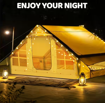 Inflatable Tent with Pump, Glamping Tents for 4-Person to 6-Person, Easy Setup 4 Season Waterproof Outdoor Tent