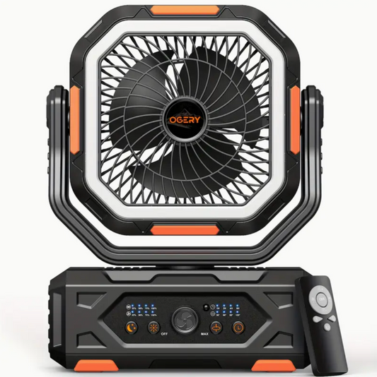 Upgraded F11 20,000mAh Camping Fan with Remote & LED Light