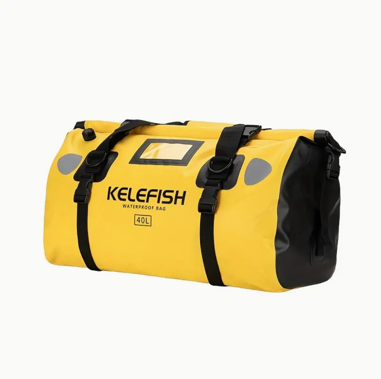 KELEFISH PVC Duffel Bag - High Quality Roll-Top Saddle Bag with Adjustable Straps, Multiple Compartments & Pockets