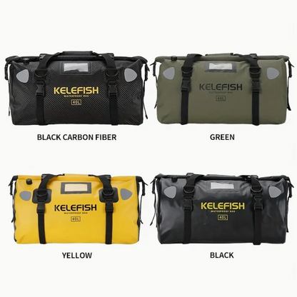 KELEFISH PVC Duffel Bag - High Quality Roll-Top Saddle Bag with Adjustable Straps, Multiple Compartments & Pockets