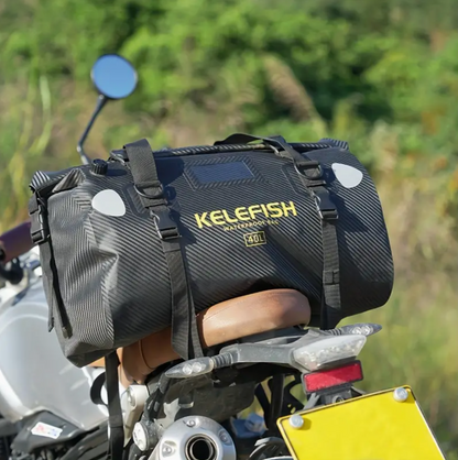 KELEFISH PVC Duffel Bag - High Quality Roll-Top Saddle Bag with Adjustable Straps, Multiple Compartments & Pockets