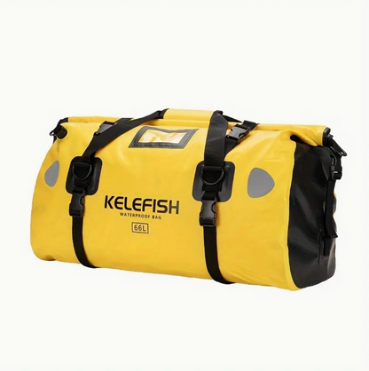 KELEFISH PVC Duffel Bag - High Quality Roll-Top Saddle Bag with Adjustable Straps, Multiple Compartments & Pockets