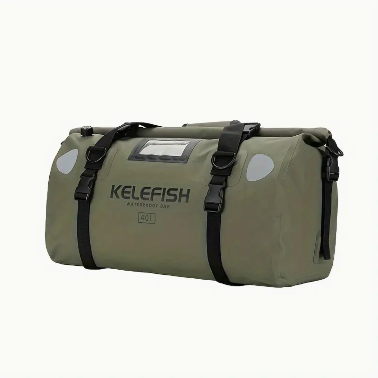 KELEFISH PVC Duffel Bag - High Quality Roll-Top Saddle Bag with Adjustable Straps, Multiple Compartments & Pockets