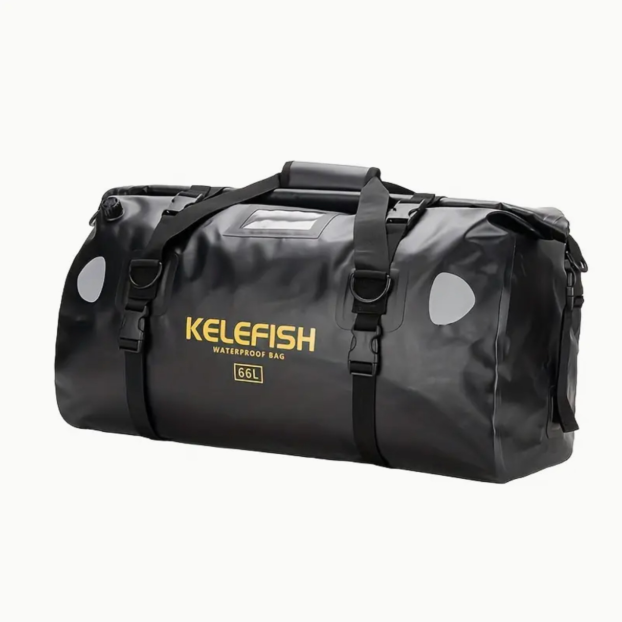 KELEFISH PVC Duffel Bag - High Quality Roll-Top Saddle Bag with Adjustable Straps, Multiple Compartments & Pockets
