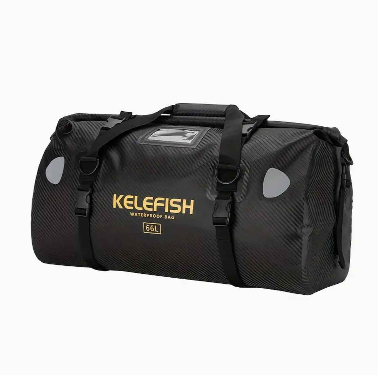 KELEFISH PVC Duffel Bag - High Quality Roll-Top Saddle Bag with Adjustable Straps, Multiple Compartments & Pockets