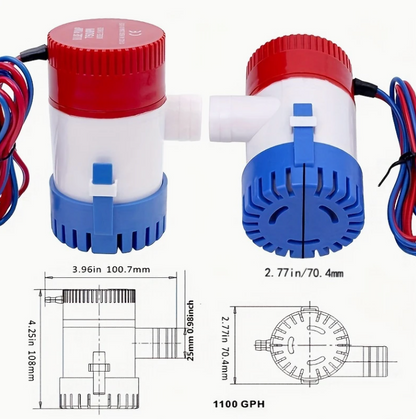 1100 GPH 12V Electric Submersible Bilge Pump