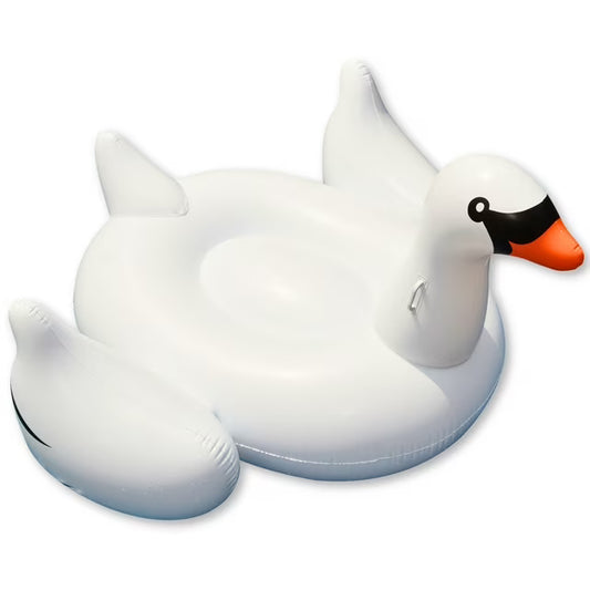 Swimline Giant Swan Inflatable Ride-On Swimming Pool Raft Float, White