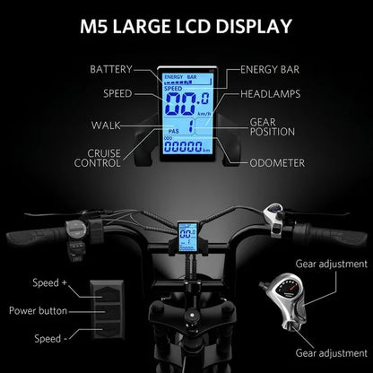Hipatoo Electric Bike for Adults, 20" Electric Mountain Bike 750W 31MPH, 48V 15Ah Battery, UL2849