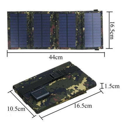 80W USB Solar Panel Folding Power Bank Outdoor Camping Hiking Phone Charger USB