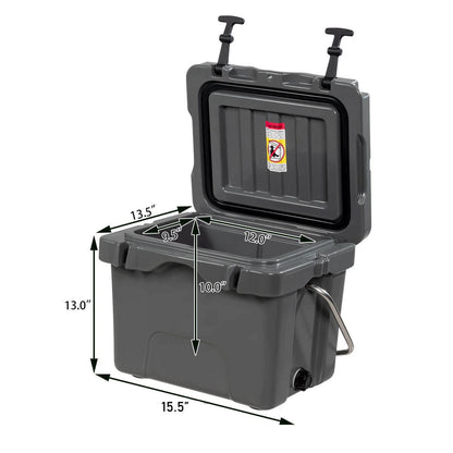 16 Quart Cooler Portable Ice Chest 24 Cans Ice Box Leak-Proof